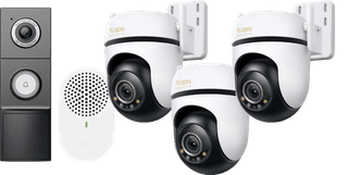 TP-Link Tapo C530WS 3-Pack + D235 Smart Battery & Wired Doorbell