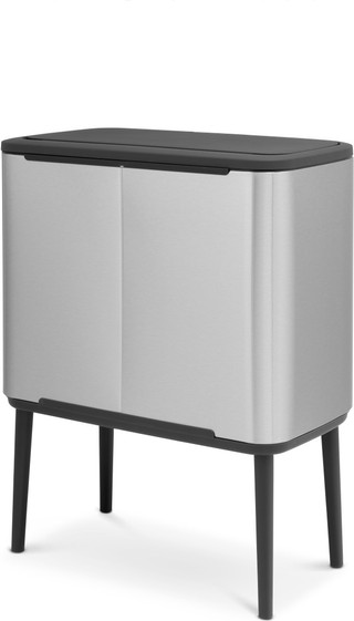 Brabantia Bo Touch Bin Poubelle 3 x 11 Litres Matt Steel Anti-Traces de Doigts
