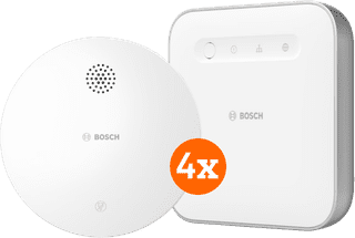 Bosch Détecteur de Fumée Sans Fil Lot de 4 + Bosch Contrôleur Smart Home
