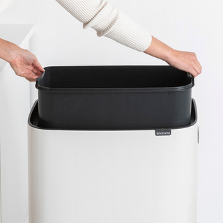 Brabantia Bo Touch Bin Hi Trash Can 60L with Plastic Inner Bucket - White