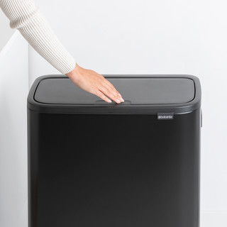 Brabantia Bo Touch Bin Hi Trash Can 60L with Plastic Inner Bucket - Matte Black