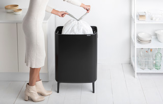 Brabantia Bo Touch Bin Hi Trash Can 60L with Plastic Inner Bucket - Matte Black