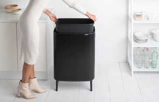 Brabantia Bo Touch Bin Hi Trash Can 60L with Plastic Inner Bucket - Matte Black