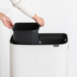 Brabantia Bo Touch Bin Hi Trash Can 2x 30L White