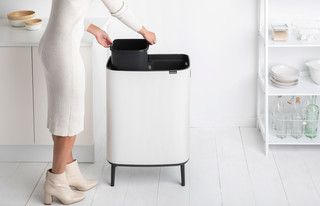 Brabantia Bo Touch Bin Hi Trash Can 2x 30L White