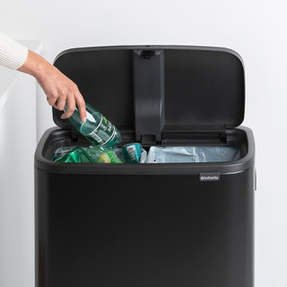 Brabantia Bo Touch Bin Hi Trash Can 2x 30L Matte Black