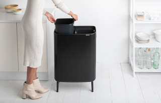 Brabantia Bo Touch Bin Hi Trash Can 2x 30L Matte Black