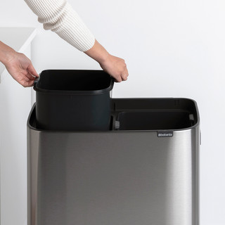 Brabantia Bo Touch Bin Hi Trash Can 2x 30L Matte Steel Fingerprint Proof