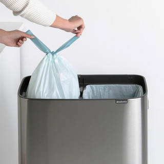 Brabantia Bo Touch Bin Hi Trash Can 2x 30L Matte Steel Fingerprint Proof