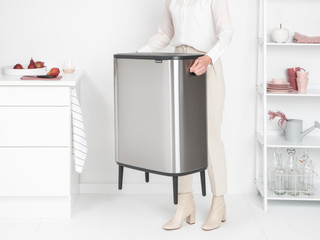 Brabantia Bo Touch Bin Hi Trash Can 2x 30L Matte Steel Fingerprint Proof