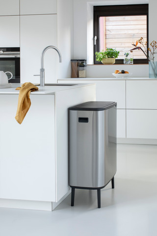Brabantia Bo Touch Bin Hi Trash Can 2x 30L Matte Steel Fingerprint Proof