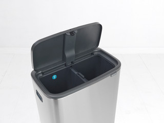 Brabantia Bo Touch Bin Hi Trash Can 2x 30L Matte Steel Fingerprint Proof