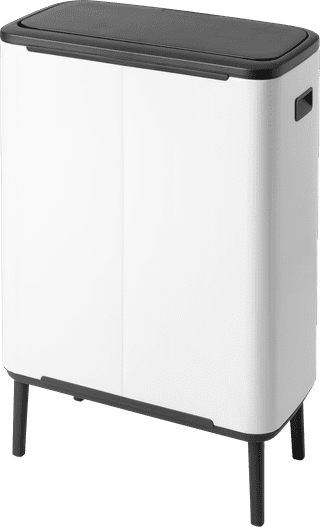 Brabantia Bo Touch Bin Hi Trash Can 60L with Plastic Inner Bucket - White