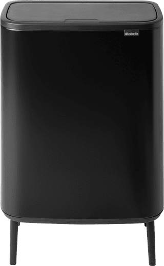 Brabantia Bo Touch Bin Hi Trash Can 60L with Plastic Inner Bucket - Matte Black