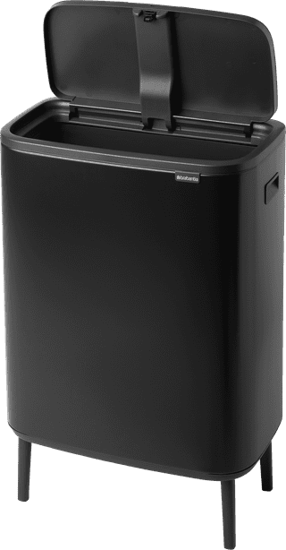 Brabantia Bo Touch Bin Hi Trash Can 60L with Plastic Inner Bucket - Matte Black