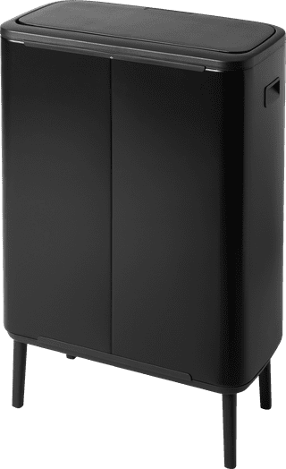 Brabantia Bo Touch Bin Hi Trash Can 60L with Plastic Inner Bucket - Matte Black