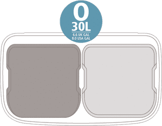 Brabantia Bo Touch Bin Hi Trash Can 2x 30L White