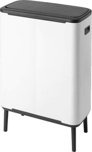 Brabantia Bo Touch Bin Hi Trash Can 2x 30L White