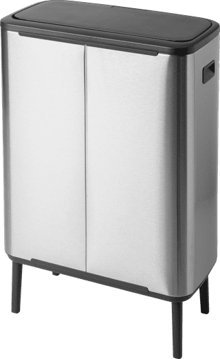 Brabantia Bo Touch Bin Hi Trash Can 2x 30L Matte Steel Fingerprint Proof