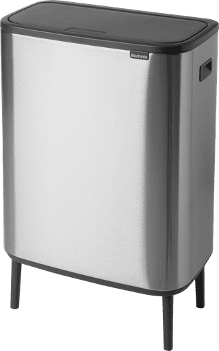 Brabantia Bo Touch Bin Hi Trash Can 2x 30L Matte Steel Fingerprint Proof