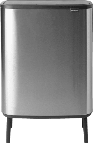 Brabantia Bo Touch Bin Hi Trash Can 2x 30L Matte Steel Fingerprint Proof