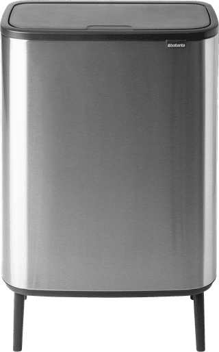 Brabantia Bo Touch Bin Hi Trash Can 2x 30L Matte Steel Fingerprint Proof