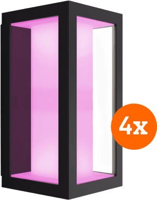 Philips Hue Impress Wall Lamp White and Color Black Narrow 4-pack