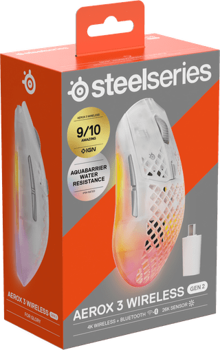 SteelSeries Aerox 3 Gen 2 Draadloze Gaming Muis Ghost