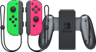 Nintendo Switch Joy-Con Set Splatoon Vert / Rose + Nintendo Switch Joy-Con Charge Grip