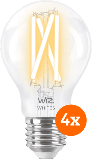WiZ Smart Filament lamp Standaard 4-pack - Warm tot Koelwit Licht - E27