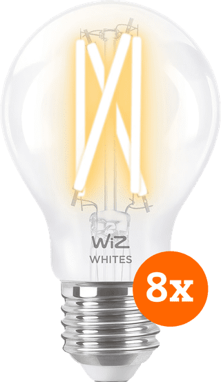 WiZ Smart Filament Light Standard 8-pack - Warm to Cool White Light - E27
