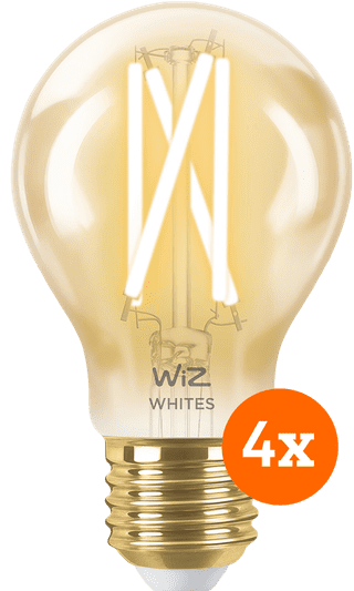 WiZ Smart Filament lamp Standaard Goud 4-pack - Warm tot Koelwit Licht - E27