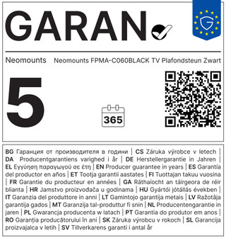 Neomounts FPMA-C060BLACK TV Plafondsteun Zwart