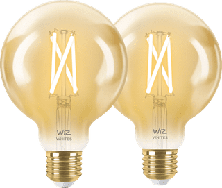 WiZ Ampoule à Filament Connectée Globe Lot de 2 - Lumière Blanche Chaude à Lumière Blanche Froide - E27