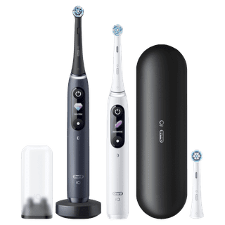 Oral-B iO Series 8 Black and White Duo Pack with Extra Brush Attachment