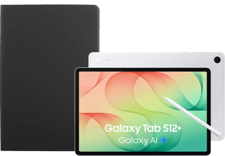 Samsung Galaxy Tab S12 Plus 12.6 inches 256GB WiFi Silver + BlueBuilt Book Case Black