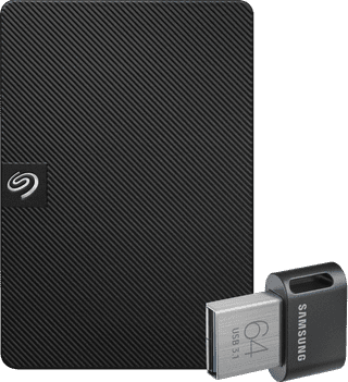 Seagate Expansion Portable 1TB + Samsung Fit Plus USB 64GB