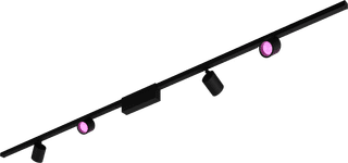 Philips Hue Perifo Éclairage sur Rail Plafond - 4 Spots - White and Color - Noir