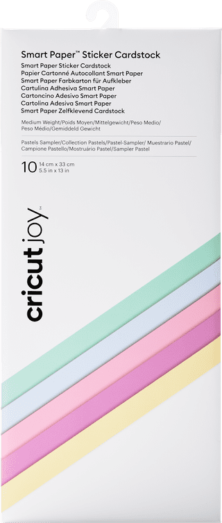 Cricut Joy Smart Sticker Cardstock 14 cm x 33 cm Pastel 10 Pack