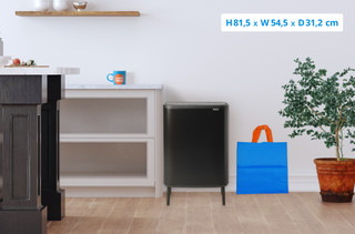 Brabantia Bo Touch Bin Hi Trash Can 60L with Plastic Inner Bucket - Matte Black