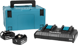 Makita LXT 18V 5,0 Ah accu (2x) + snellader + Mbox