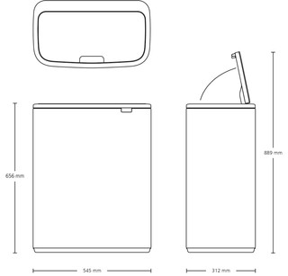 Brabantia Bo Touch Bin 60L Mineral Concrete Gray