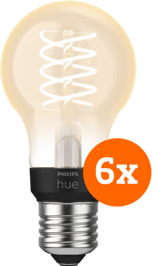 Philips Hue Filament Light White Standard E27 - 2023 - 6-pack