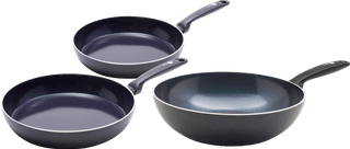 GreenPan Torino Ceramic Frying Pan Set 24cm + 28cm + Wok 28cm