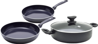 GreenPan Torino Ceramic Frying Pan Set 24cm + 28cm + High-Sided Skillet 28cm