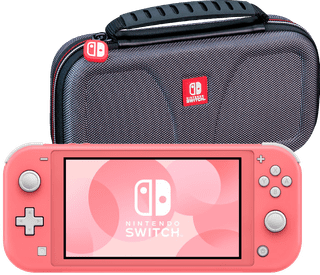 Nintendo Switch Lite Coral + Bigben Official Nintendo Switch Lite Travel Case