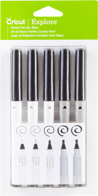 Cricut Explore / Maker Multi-Size Pen Set 5-pack - Black