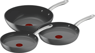 Tefal Renew+ Ceramic Frying Pan Set 24cm + 28cm + Wok 28cm