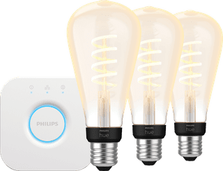 Philips Hue Filament White Ambiance Edison XL 3-pack + Bridge