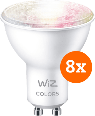 WiZ Smart Spot 8-pack - Gekleurd en Wit Licht - GU10
